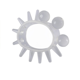 СИЛИКОНОВОЕ ЭРЕКЦИОННОЕ КОЛЬЦО С УСАМИ И БУСИНАМИ SEX EXPERT