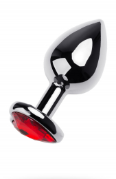 АНАЛЬНАЯ ВТУЛКА С КРИСТАЛЛОМ В ФОРМЕ РУБИНОВОГО СЕРДЦА