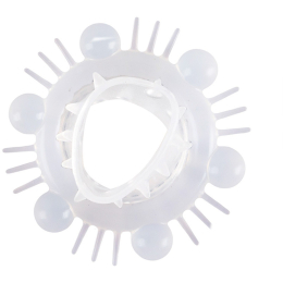 СИЛИКОНОВАЯ ЭРЕКЦИОННАЯ НАСАДКА С УСИКАМИ И ШАРИКАМИ SEX EXPERT