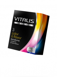 ПРЕЗЕРВАТИВЫ VITALIS PREMIUM COLOR AND FLAVOR 3ШТ