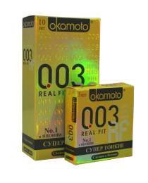 ПРЕЗЕРВАТИВЫ ОКАМОТО 003 REAL FIT СУПЕР ТОНКИЕ ОСОБОЙ ОБЛЕГАЮЩЕЙ ФОРМЫ 10ШТ