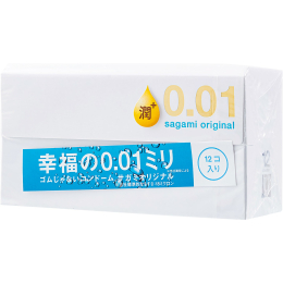 ПРЕЗЕРВАТИВЫ SAGAMI ORIGINAL 0.01 EXTRA LUB ПОЛИУРЕТАНОВЫЕ 12 ШТ