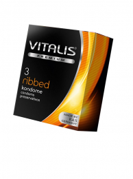 ПРЕЗЕРВАТИВЫ VITALIS PREMIUM RIBBED 3 ШТ