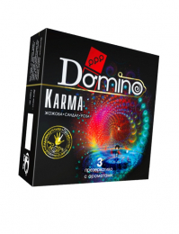 ПРЕЗЕРВАТИВЫ DOMINO PREMIUM KARMA, РОЗА, ЖОЖОБА И САНДАЛ 3 ШТ