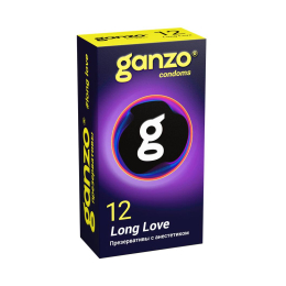 ПРЕЗЕРВАТИВЫ С ПРОЛОНГАТОРОМ GANZO LONG LOVE 12 ШТ