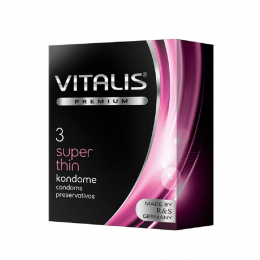 ПРЕЗЕРВАТИВЫ VITALIS PREMIUM SUPER THIN УЛЬТРАТОНКИЕ 3 ШТ