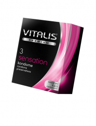 ПРЕЗЕРВАТИВЫ VITALIS PREMIUM SENSATION - С КОЛЬЦАМИ И ТОЧКАМИ 3ШТ