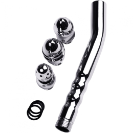 АНАЛЬНЫЙ ДУШ С ТРЕМЯ НАСАДКАМИ METAL 17 СМ