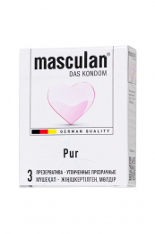 ПРЕЗЕРВАТИВЫ MASCULAN PUR УТОНЧЕННЫЕ, 3 ШТ.