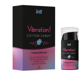 ЖИДКИЙ ВИБРАТОР С ЭФФЕКТОМ ТЕПЛА И ВКУСОМ САХАРНОЙ ВАТЫ INTT VIBRATION COTTON CANDY 15 МЛ