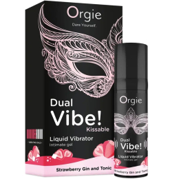 СЪЕДОБНЫЙ ЖИДКИЙ ВИБРАТОР DUAL VIBE СО ВКУСОМ КЛУБНИЧНОГО ДЖИН ТОНИКА, 15 МЛ