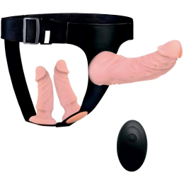 ТРОЙНОЙ СТРАПОН С ВИБРАЦИЕЙ НА УНИВЕРСАЛЬНОМ ПОЯСЕ