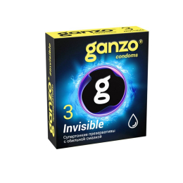 ПРЕЗЕРВАТИВЫ СУПЕРТОНКИЕ С ДОП СМАЗКОЙ GANZO INVISIBLE 3 ШТ